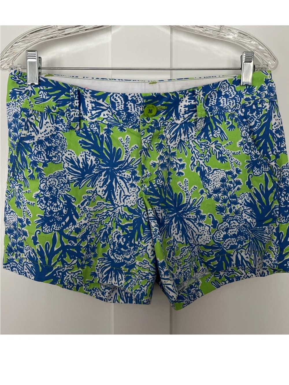 Lilly Pulitzer Callahan Women Shorts Limeade Biggest Fan 5'' Coastal Resort 2